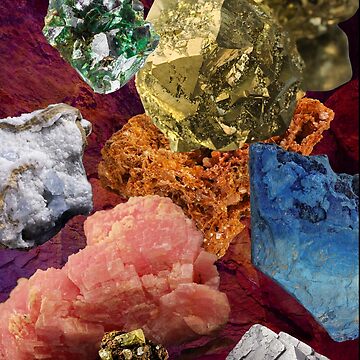 Colorful Digital Photo Collage Rocks & Minerals Design | Kids T-Shirt