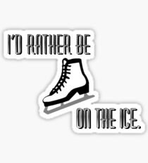 Pegatina Estaría bastante en el hielo (White Ice Skate)