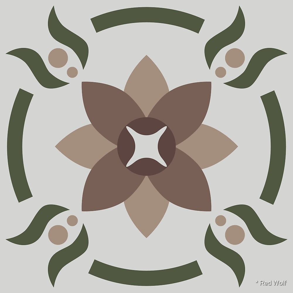 Geometric Pattern: Waterlily: Woodland by * Red Wolf