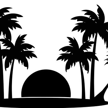 Palm Trees Illustration. Tropical Palm Trees Sticker for Sale by Natia  Tchelidze