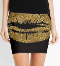 gold lips Mini Skirt