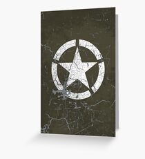 Vintage Look US Army White Star Emblem Greeting Card