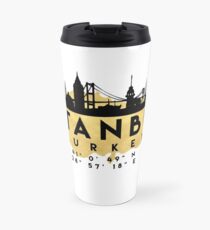 ISTANBUL TÜRKEI SILHOUETTE SKYLINE MAP ART Thermobecher