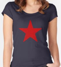 Camiseta entallada de cuello redondo Vintage Look Russian Red Star