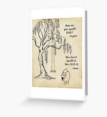 Winnie the Pooh - How do you Spell Love? Greeting Card