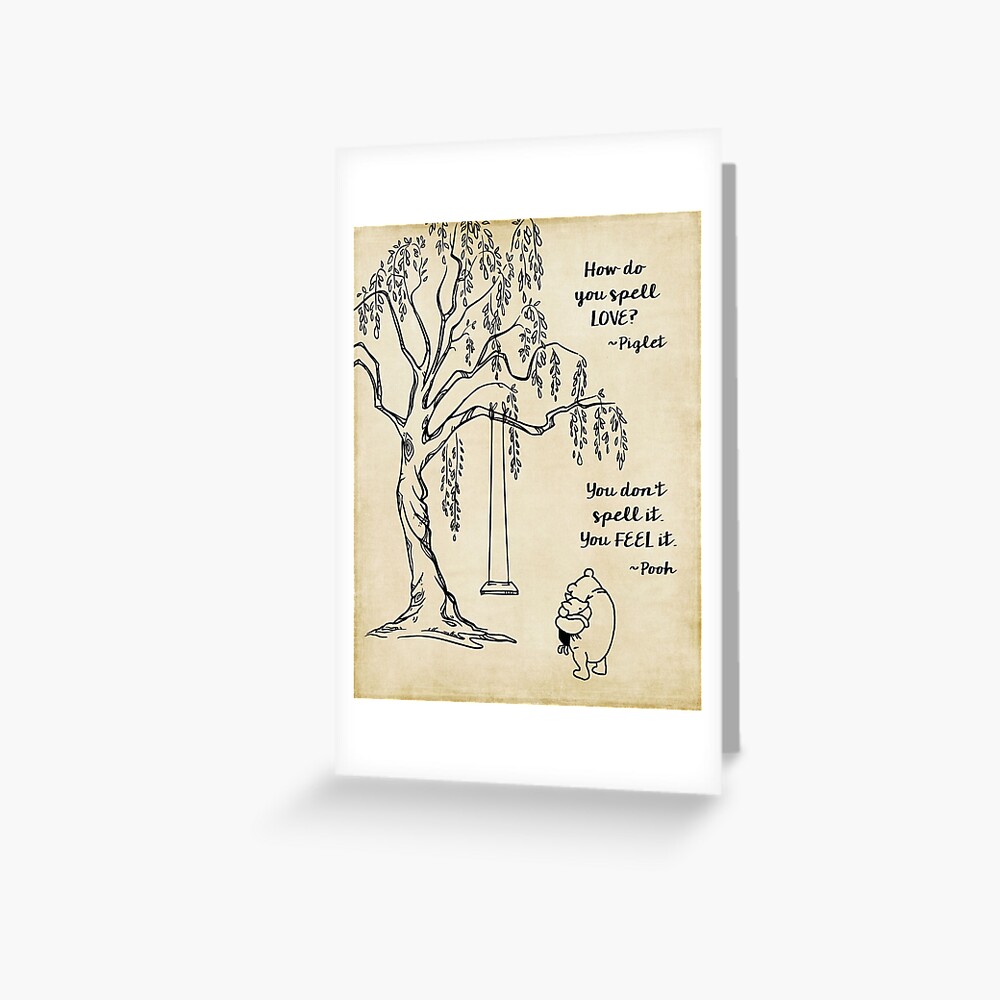 Winnie the Pooh - How do you Spell Love? Greeting Card