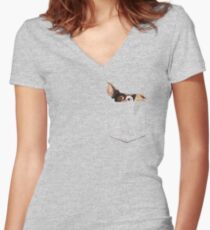 There is a Mogwai in my pocket Women's Fitted V-Neck T-Shirt