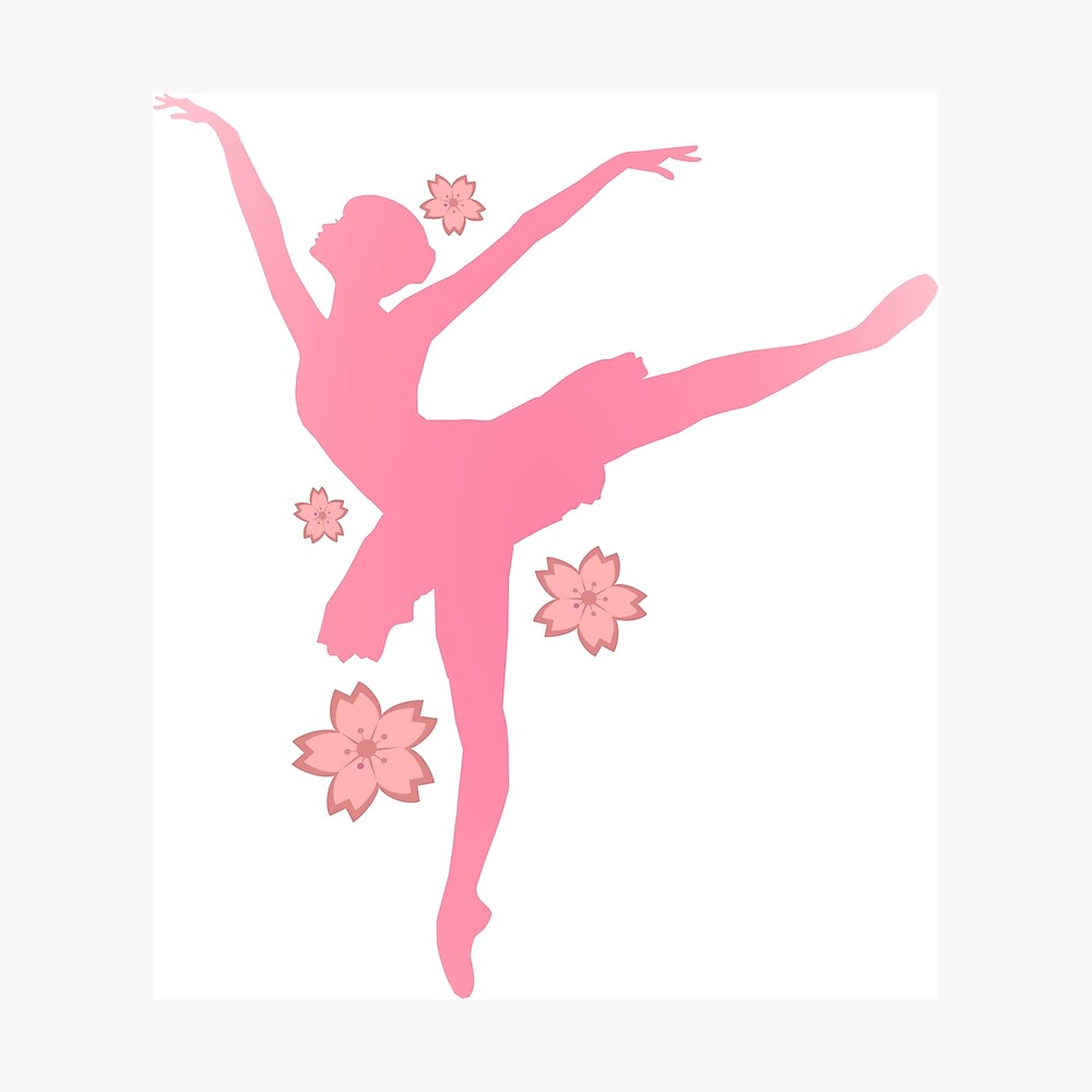 Pink Silhouette Ballerina Clip Art