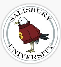 Salisbury University Sammy die Möwe in einem Pullover Sticker