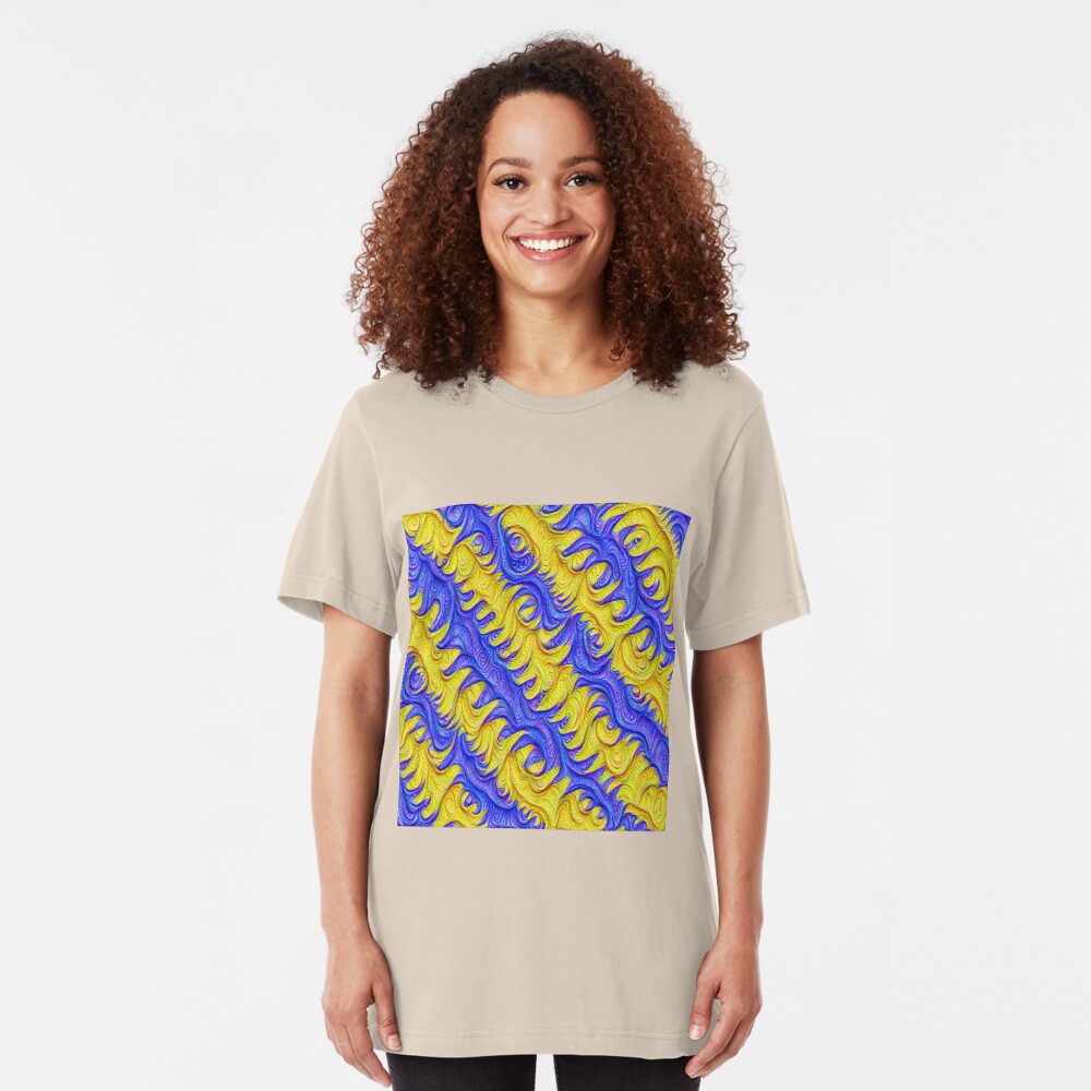 Frozen frequencies #DeepDream #Art Slim Fit T-Shirt