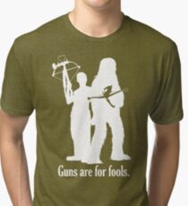 Guns are for fools. Tri-blend T-Shirt