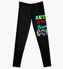 Autismus ist solch eine schöne Farbe Autismus-Bewusstseinshemd-Aufkleberschalen Leggings