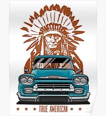True American. Chevy Apache Pickup Truck (aquamarine) Poster