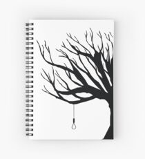 Black Tree With Noose Spiral Notebook