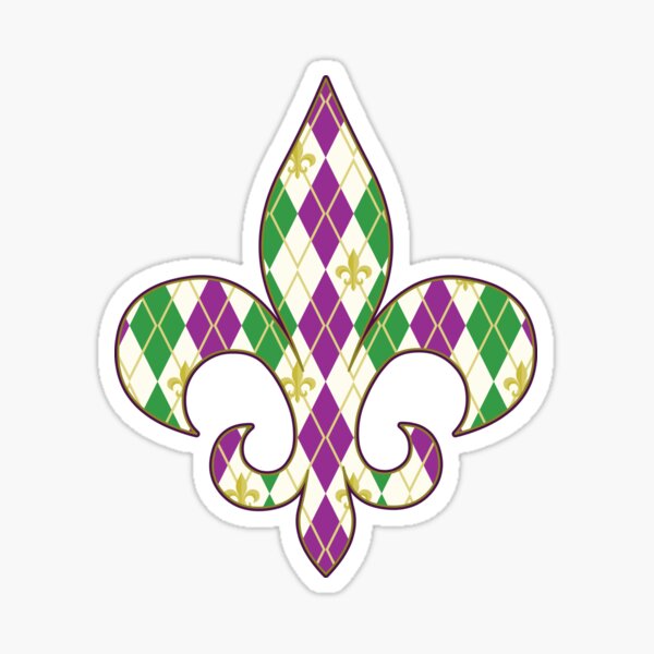 Mardi Gras Argyle Sticker