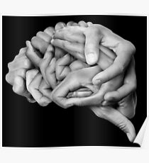 Human brain made ​​with hands Poster