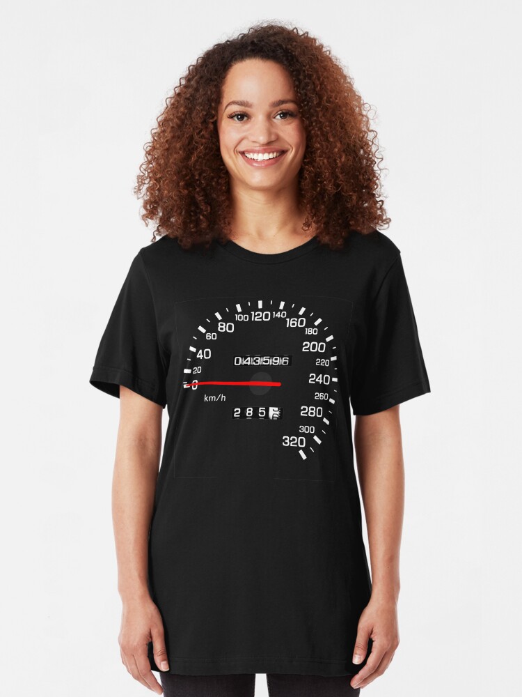 Alternative Ansicht von NISSAN スカイライン (NISSAN Skyline) R33 NISMO Speedometer Slim Fit T-Shirt