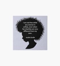 Audre Lorde Silhouette (black) Art Board