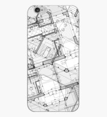 White and Black Vintage BluePrint iPhone Case