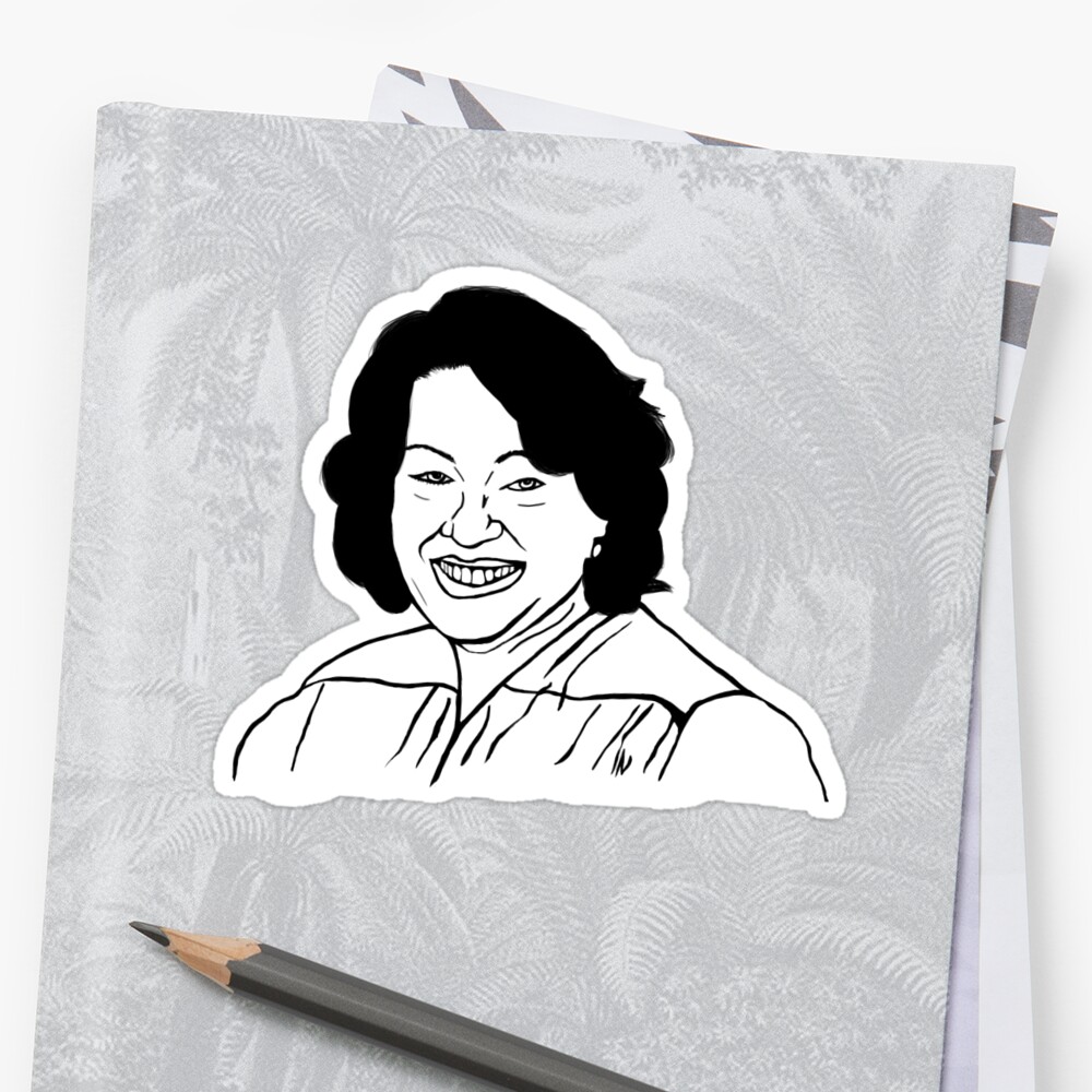 "Supreme Court Justice Sonia Sotomayor Line Art" Stickers by