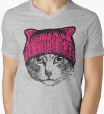 Pussyhat Protest Shirt - Women's March Pussycat Pink Hat Shirt Men's V-Neck T-Shirt