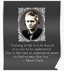 Madame Curie Quote on Fear Poster
