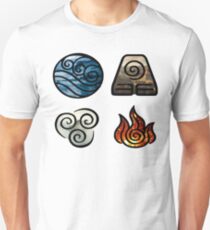 Avatar die letzten Airbender Element Symbole Unisex T-Shirt