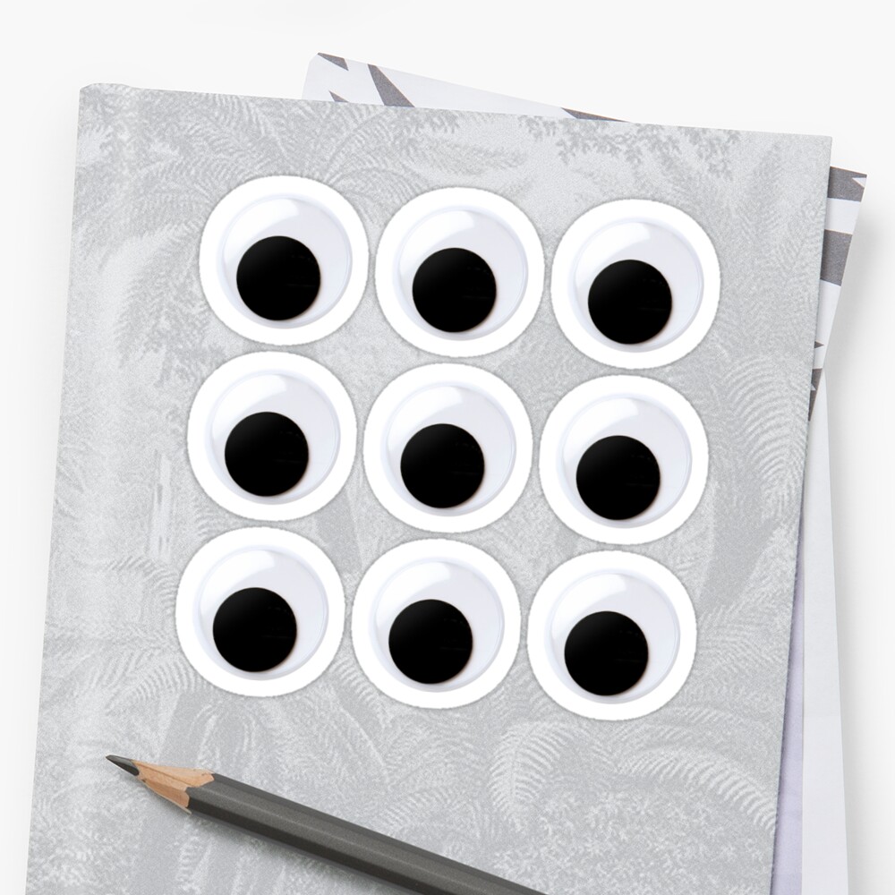 "Googly Eyes Stickers (9 Pack)" Sticker by randomartist Redbubble