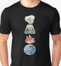 Avatar die letzten Airbender Element Symbole Unisex T-Shirt