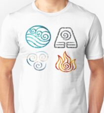 Avatar the Last Airbender Element Symbols Slim Fit T-Shirt