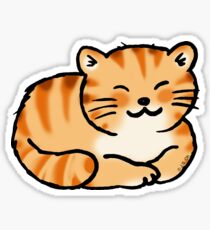 Schlafende orange & weiße Pussykatze Sticker