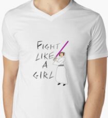 FIGHT LIKE A GIRL - LEIA ORGANA Men's V-Neck T-Shirt