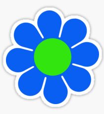 Blue Green Hippy Flower Daisy Sticker