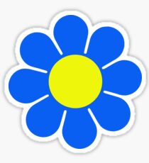 Blue Yellow Hippy Flower Daisy Sticker