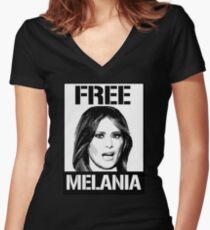 Free Melania Women's Fitted V-Neck T-Shirt