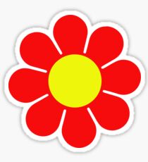 Red Yellow Hippy Flower Daisy Sticker