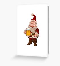Santa Claus Beer Greeting Card