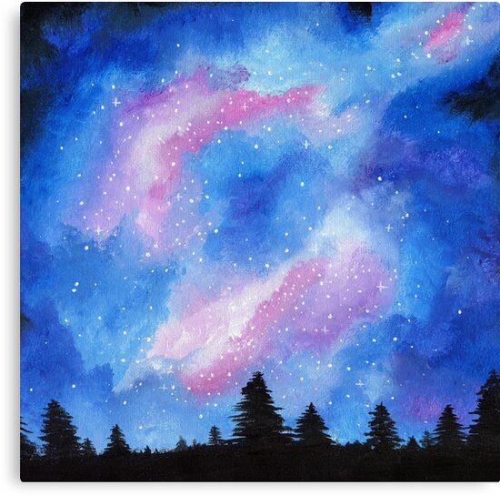 galaxy painting canvas prints by jen aranyi redbubble