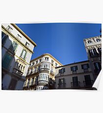 Beautiful buildings from the streets of Malaga, Spain Poster