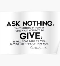 ask nothing, want nothing - swami vivekananda Poster