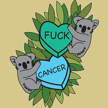 Artwork thumbnail, F*ck Cancer candy hearts and koala Old School Activism by Sayraphim