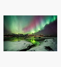 Ice and the Northern Lights Photographic Print