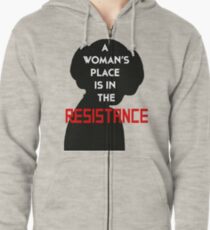 A Woman's Place Is In The Resistance Zipped Hoodie