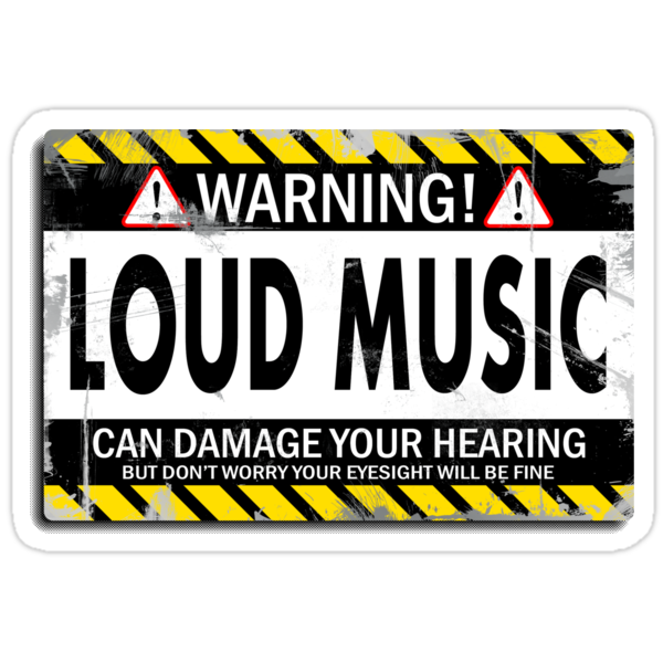 "Warning! Loud Music!" Stickers by Revolution GFX Redbubble