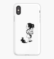 Girl and a rabbit iPhone Case
