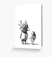 Girl and a monster Greeting Card