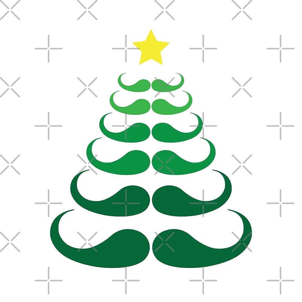 “Mustache Christmas Tree” by DJBALOGH | Redbubble
