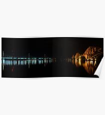Forth Bridges at Night Poster