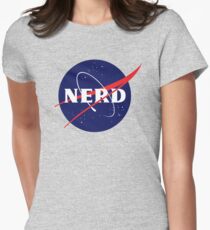 NASA Nerd Logo Parody Women's Fitted T-Shirt