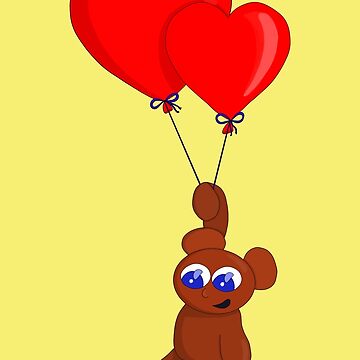 Artwork thumbnail, A Teddy Bear Holding Heart Shaped Balloons by diegovcarvalho